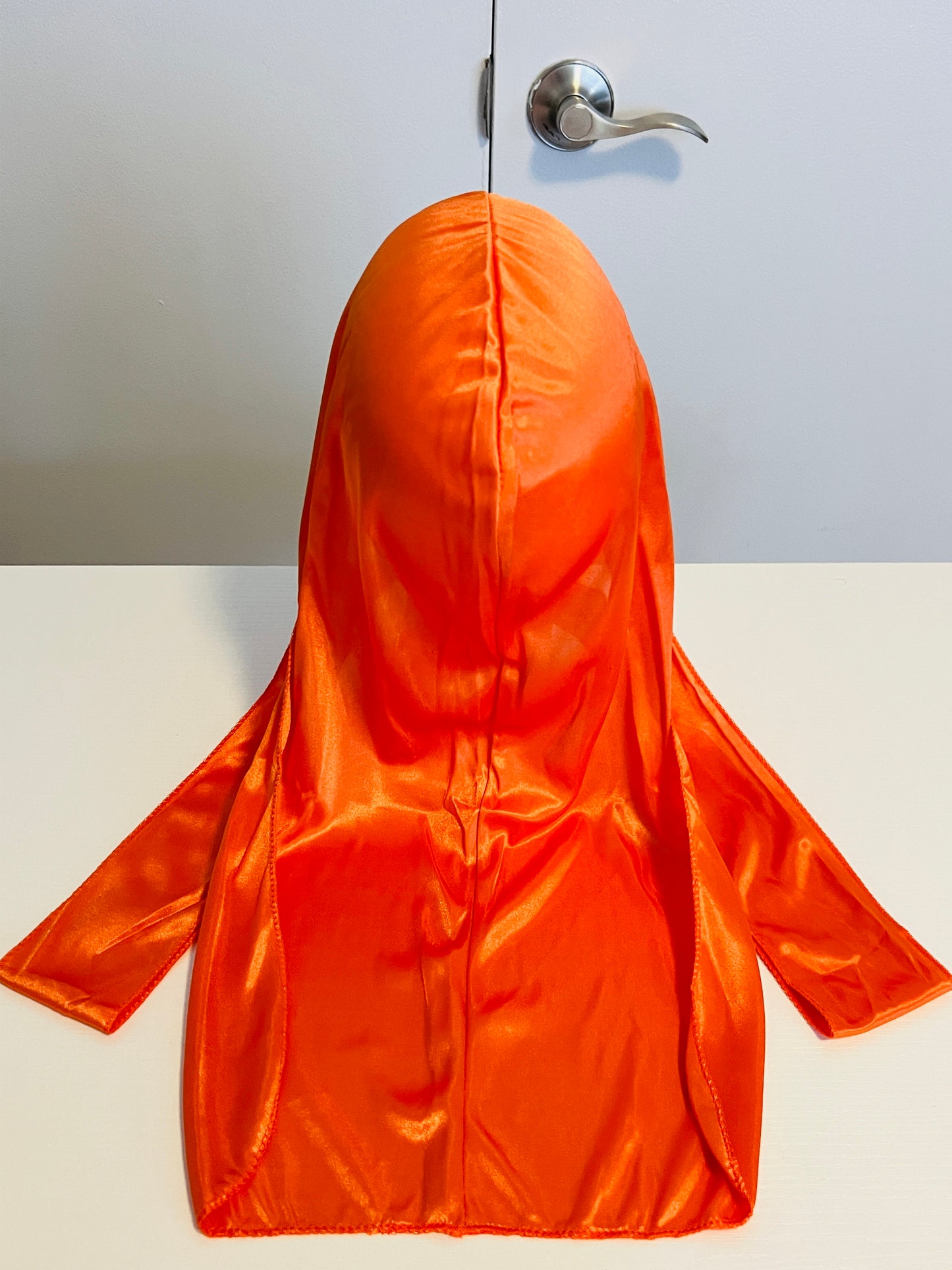 Plain orange silky durag