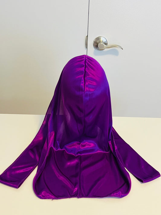 Purple silky durag